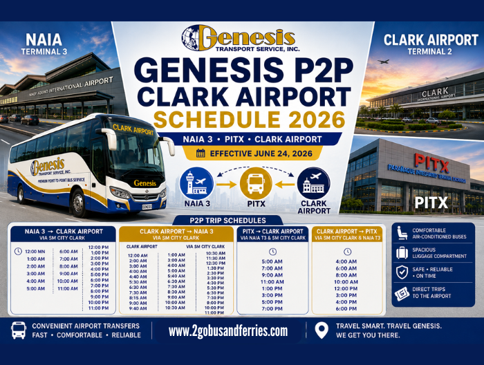 Genesis-P2P-Clark-Airport-Schedule-2026-NAIA-PITX-and-Clark-Routes