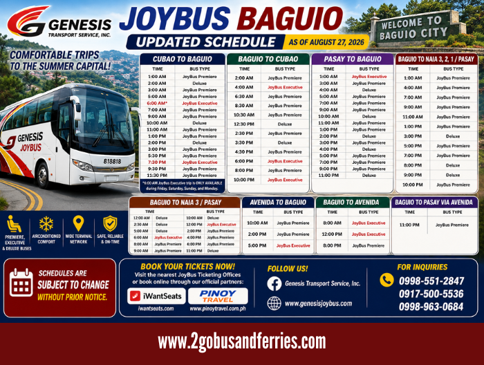 Genesis-JoyBus-Baguio-Schedule-2026-Cubao-Pasay-NAIA-Avenida